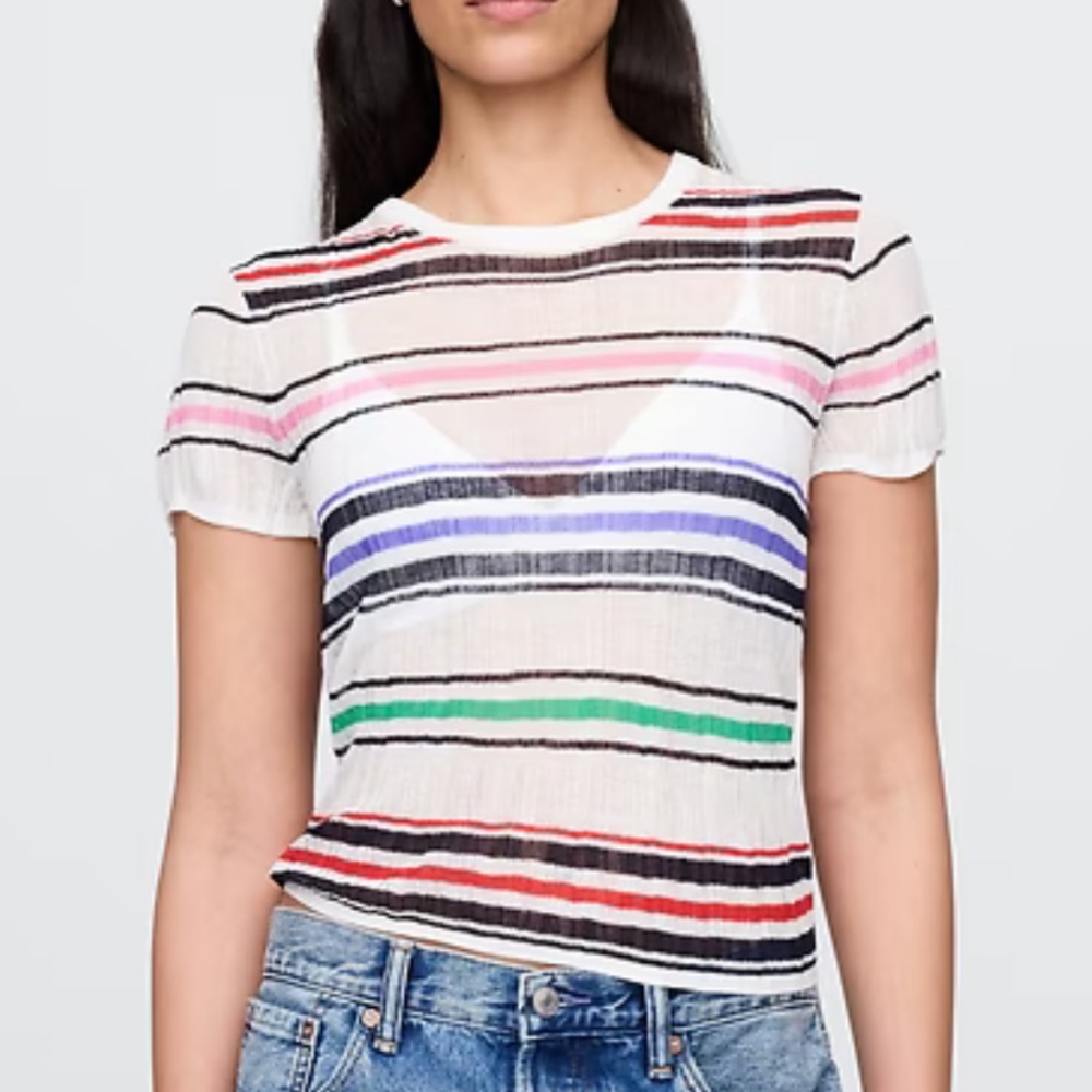 NWT- GAP- XS. Sheer Ribbed Top
